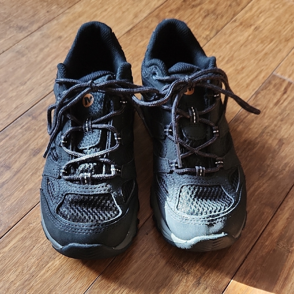 All Black Merrell Kids Hiking Boots - Low Top